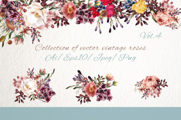Beautiful Wedding Bouquets Set Vol.4: A Decorative Element for Romantic Design Projects