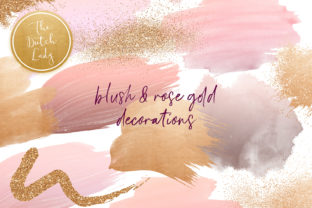 Blush Rose Gold Decoration Clipart Set for Crafts and Editorial Elegance