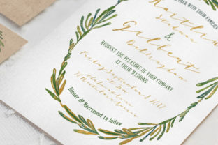 Elegant Wreath Wedding Invitation Suite and Print Templates