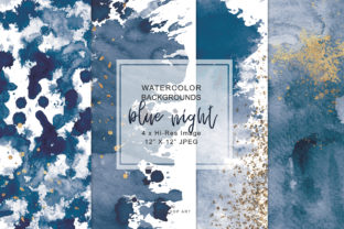 Navy Blue Gold Washes Backgrounds