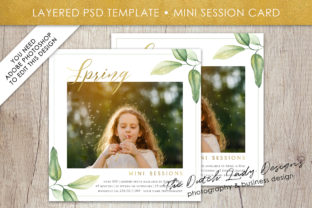 PSD Spring Mini Photo Session Card Template and Print Templates