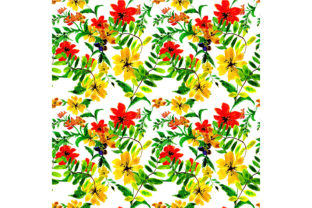 Seamless Pattern with Flowers and Patterns