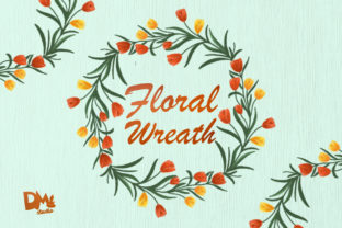 Sunshine Tulip Flower Wreath: A Vibrant Graphic Design Asset for Crafts and Content