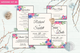 Wedding Invitation Set 8 Floral Style: A Versatile Print Template for Creative Campaigns